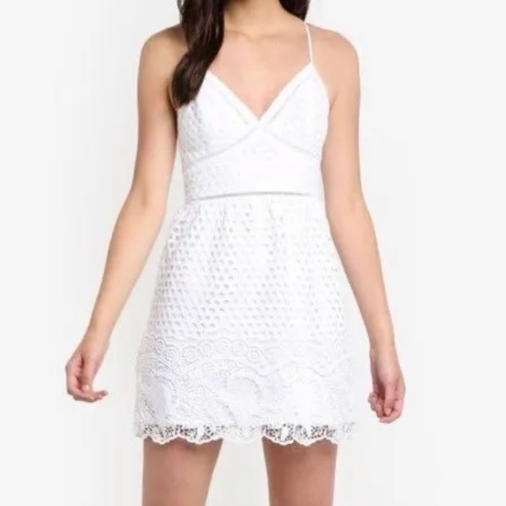 Abercrombie and Fitch White Lace Dress Medium